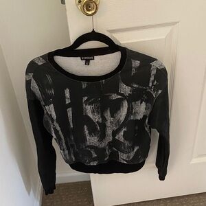 Express Black and White Graphic Sweatshirt